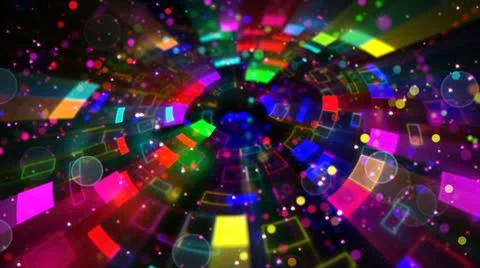 Multicolored circular segments and particles loop Stock Footage 10588763
