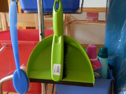 Multicolored cleaning tools Stock Photos