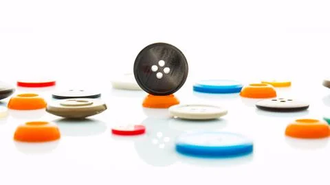 Multicolored clothes buttons Stock Photos