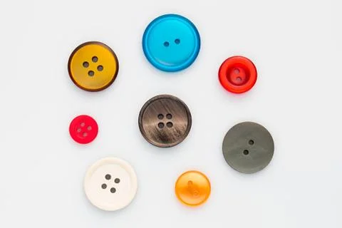 Multicolored clothes buttons Stock Photos