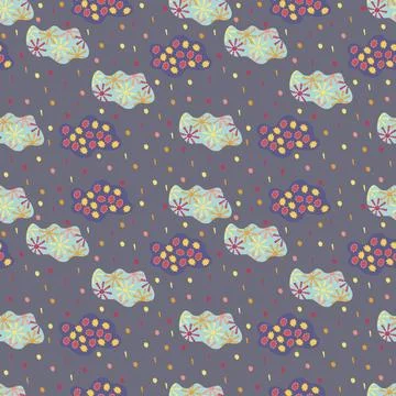 Multicolored clouds and rain pattern イラスト素材