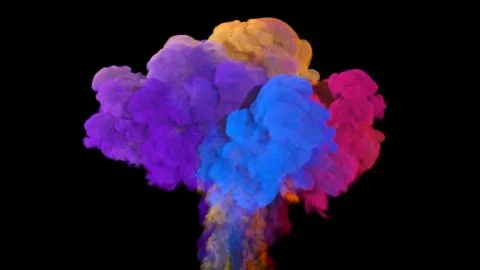 Multicolored clouds of smoke rise up Stock Illustration