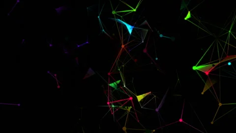 Multicolored cluster.Network Nodes - an abstract representation of generic nodes Stock Footage 94729356
