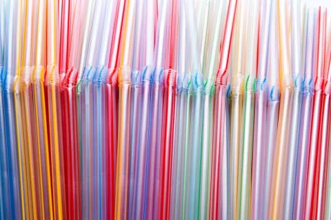 Multicolored cocktail stick Stock Photos