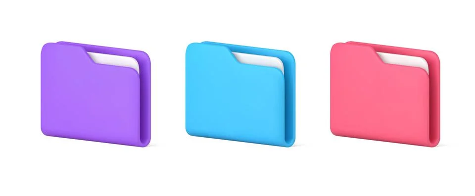 Multicolored collection paper documents folders archive business storage user Illustrazione stock