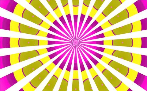 Multicolored colorful bright patterns of variegated violet yellow white rays, Stock Illustration