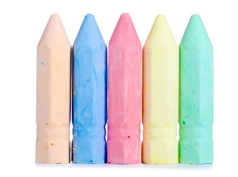 Multicolored colorful crayons Stock Photos