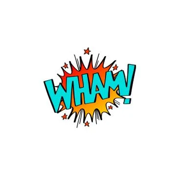 Multicolored comic sound effects in pop art style, bubble speech Illustrazione stock