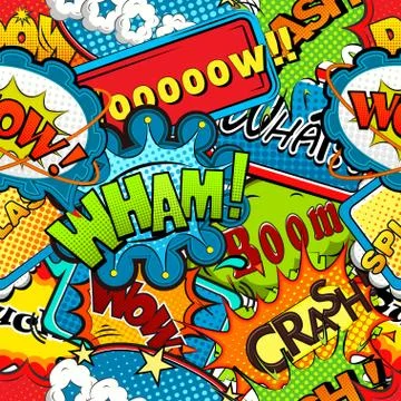 Multicolored comics speech bubbles seamless pattern Stock-Illustration