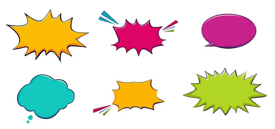 Multicolored communication speech bubbles Ilustração Stock