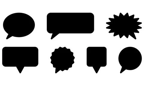 Multicolored communication speech bubbles isolated on transparent background Stock Illustration