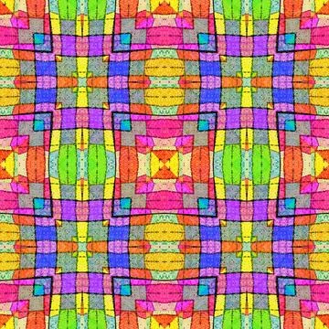  Multicolored Complex Geometric Seamless Pattern Modern geometric abstract... Foto stock