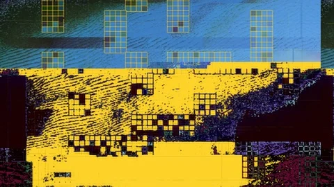 Multicolored computer bug,  pixels, old-fashion style 8 bits resolution Stock Footage 117230573