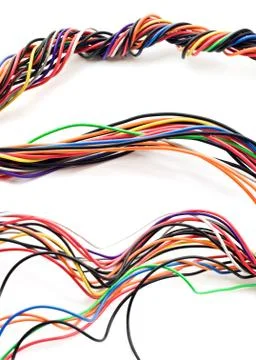 Multicolored computer cable isolated on white background Stock Photos