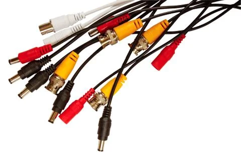 Multicolored computer cable isolated on white background Stock-Fotos