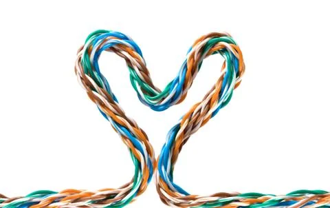 Multicolored computer cable Stock Photos
