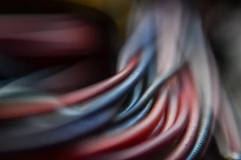 Multicolored computer cables and wires Stock Photos