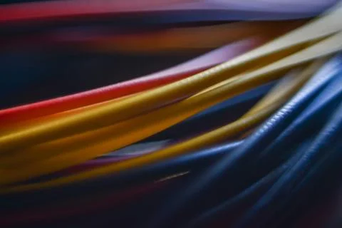 Multicolored computer cables and wires Stock Photos