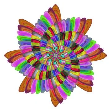 Multicolored computer generated spiral fractal Stock Illustration