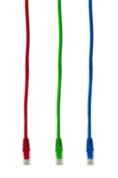 Multicolored computer internet cables Stock Photos