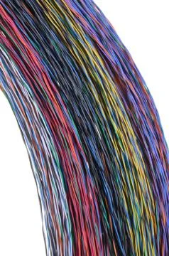 Multicolored computer network cable Stock Photos