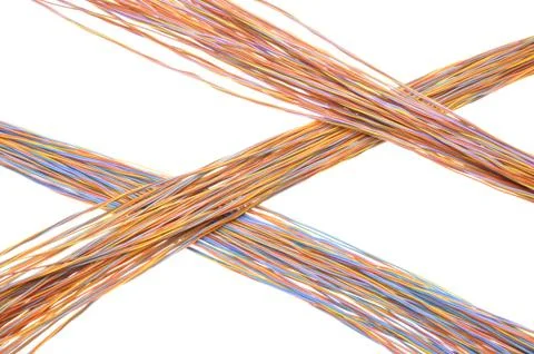 Multicolored computer network cable Stock Photos