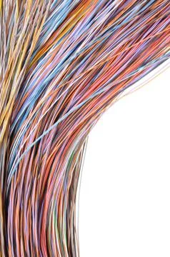 Multicolored computer network cable Stock Photos