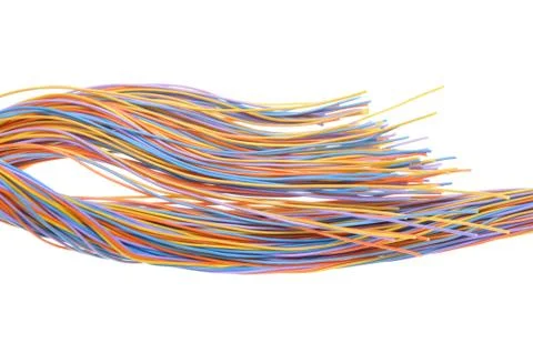 Multicolored computer network cable Stock Photos