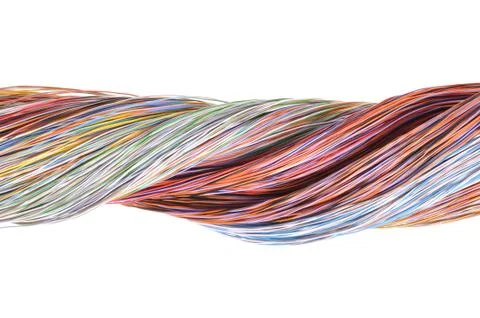 Multicolored computer network cable Stock Photos
