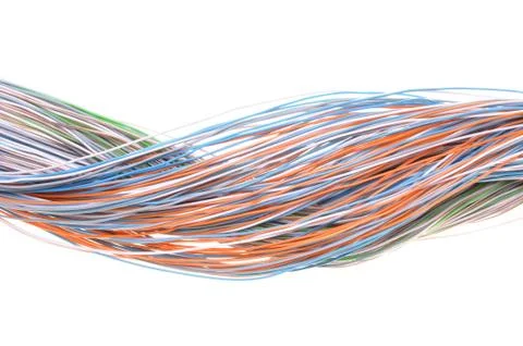Multicolored computer network cable Stock Photos