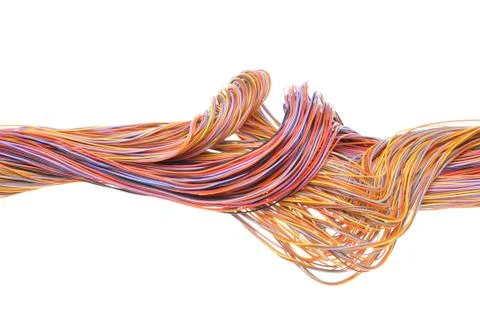 Multicolored computer network cable Stock Photos