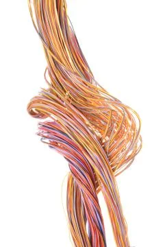 Multicolored computer network cable Stock Photos
