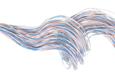 Multicolored computer network cable Stock Photos