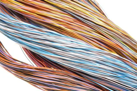 Multicolored computer network cable Stock Photos