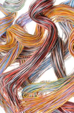 Multicolored computer network cable Stock Photos