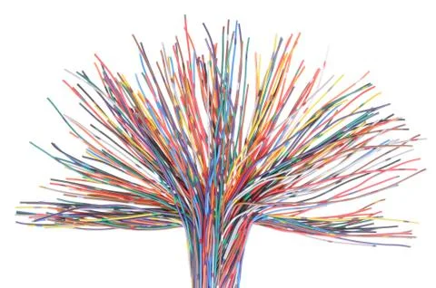 Multicolored computer network cable Stock Photos