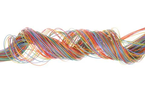 Multicolored computer network cable Foto stock