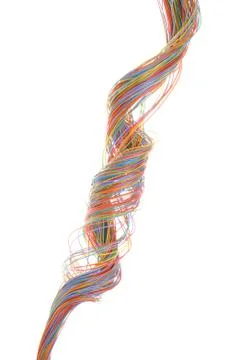 Multicolored computer network cable Stock Photos