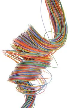 Multicolored computer network cable Stock Photos