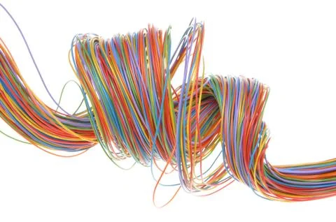 Multicolored computer network cable Stock Photos