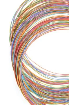 Multicolored computer network cable Stock Photos