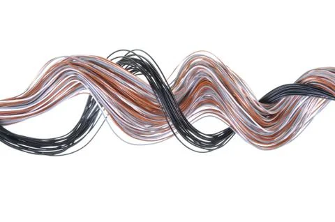 Multicolored computer network cable Stock Photos