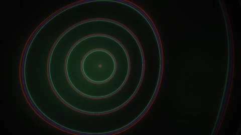 Multicolored concentric circles on dark background. Stock Footage 335963459