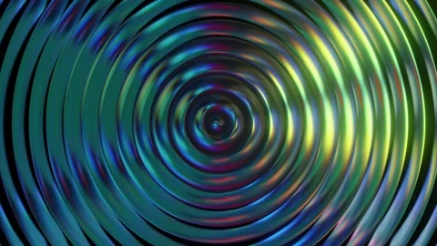 Multicolored Concentric Circles with Reflections Stock Footage 274244967
