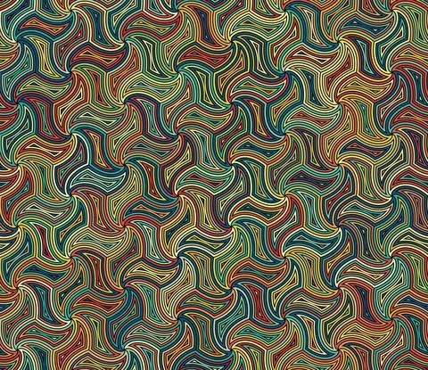 Multicolored concentric wavy lines . Seamless repeating vector pattern. Stock Illustration