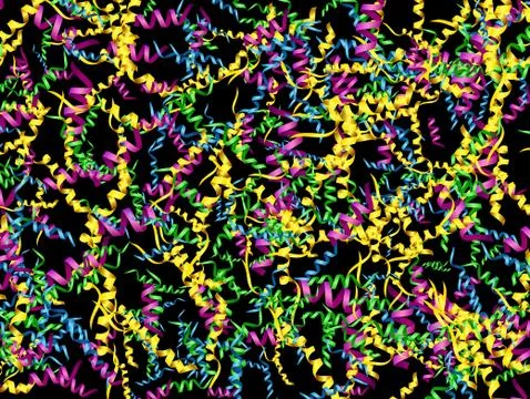Multicolored confetti background at black Stock-Illustration