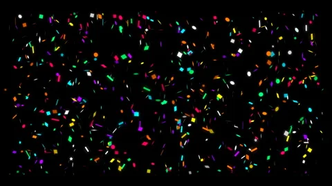 Multicolored confetti on black background. 스톡 동영상 334905684