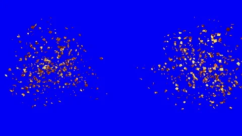 Multicolored confetti exploding on the sides of the screen in 4K with Alpha Stock Footage 154031462