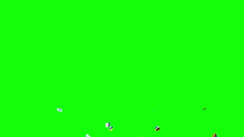 Multicolored confetti exploding on the sides of the screen in 4K with Green Stock Footage 154032183