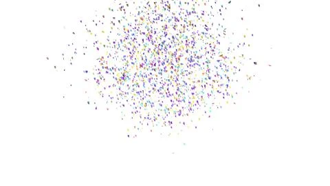 Multicolored confetti exploding on a white background with copy space Stock Illustration
